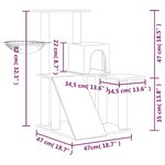 vidaXL Arbre à chat avec griffoirs en sisal Gris clair 82 cm