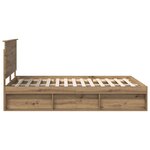 vidaXL Cadre de lit Chêne artisan 140 x 190 cm Bois de pin massif