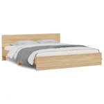 vidaXL Cadre de lit avec tête de lit chêne sonoma 200x200 cm