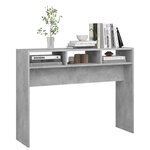 vidaXL Table console gris béton 105x30x80 cm bois d'ingénierie
