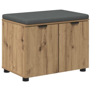 vidaXL Banc d'entrée avec coussin Chêne artisanal 60 x 38 x 46 cm