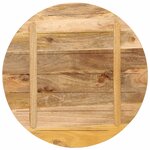 vidaXL Dessus de table Ø 70x1 5 cm rond bois massif de manguier brut