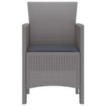 vidaXL Chaise de jardin 4 Pièces Gris clair 53 x 49 x 85 cm PP