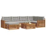 vidaXL Ensemble de canapés d'extérieur 7 Pièces Gris Naturel et Clair