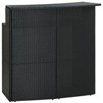 vidaXL Ensemble de bar de jardin 3 Pièces et coussins Résine tressée Noir