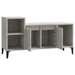 vidaXL Meuble TV Gris béton 100x35x55 cm Bois d'ingénierie