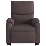 vidaXL Fauteuil inclinable de massage Marron foncé Tissu