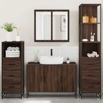 vidaXL Ensemble de meubles de salle de bain 4 Pièces chêne marron