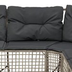 vidaXL Canapé de jardin et coussins et repose-pied en forme de L rotin