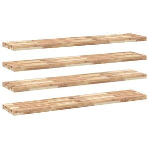 vidaXL Étagères flottantes 4 Pièces 160x30x4 cm acacia massif non traité