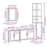 vidaXL Ensemble de mobilier de salle de bain avec étagère 4 Pièces Noir