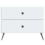 vidaXL Cabinet de chevet Blanc 62 x 34 5 x 47 5 cm Bois d'ingénierie