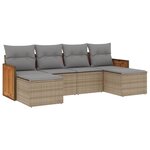 vidaXL Salon de jardin avec coussins 6 Pièces beige résine tressée