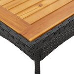 vidaXL Table de jardin et dessus en bois d'acacia noir résine tressée