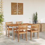 Table de jardin vidaXL 150x90x75 cm en bois d'acacia massif et métal