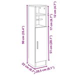 vidaXL Meuble de salle de bain avec porte-rouleau chêne sonoma