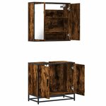 vidaXL Ensemble de meubles de salle de bain 2 Pièces Chêne fumé