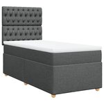 vidaXL Sommier à lattes de lit avec matelas Gris foncé 100x200cm Tissu