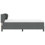 vidaXL Lit boxspring avec matelas Gris foncé 90 x 200 cm tissu