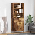 vidaXL Haut Armoire avec tiroir Bois Ancien 69 5 x 34 x 180 cm