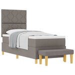 vidaXL Lit à ressorts avec tête de lit Taupe 200 x 80 cm tissu