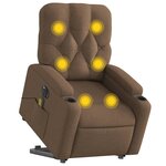 vidaXL Fauteuil inclinable de massage électrique Marron Tissu