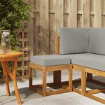 vidaXL Banc de Tabouret Gris Naturel et Clair 43 x 43 x 37 cm