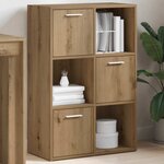 vidaXL Bibliothèque chêne artisanal 60 5x30x90 cm bois d'ingénierie