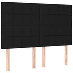 vidaXL Sommier à lattes de lit avec matelas Noir 140x190 cm Tissu