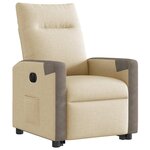 vidaXL Fauteuil inclinable électrique crème tissu