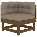 vidaXL Canapés d'angle et coussins 2Pièces marron miel bois de pin massif