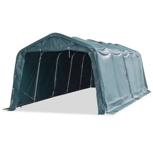 Vidaxl tente amovible pour bétail pvc 550 g/m² 3 3 x 8 m vert foncé