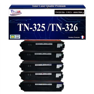 T3AZUR - 5x Toners compatibles avec Brother TN326 pour Brother HL-L8250CDN  HL-L8300  HL-L8350CDW  HL-L8350CDWT Jaune