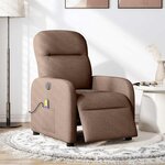 vidaXL Fauteuil inclinable de massage électrique marron tissu