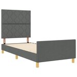 Lit cadre vidaXL Gris foncé 90x200 cm en tissu