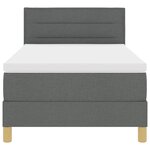 vidaXL Lit boxspring avec matelas Gris foncé 90 x 190 cm tissu
