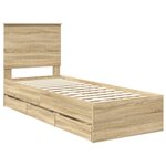 vidaXL Cadre de lit Chêne Sonoma 75 x 190 cm Bois Ingénierie