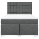 vidaXL Sommier à lattes de lit avec matelas Gris foncé 140x200cm Tissu