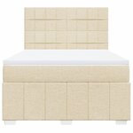 vidaXL Sommier à lattes de lit avec matelas Crème 160x200 cm Tissu