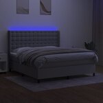 vidaXL Sommier à lattes de lit matelas LED Gris clair 160x200 cm Tissu