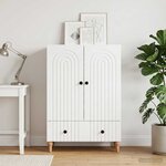 vidaXL Buffet Blanc 66 x 34 5 x 95 cm Bois d'ingénierie