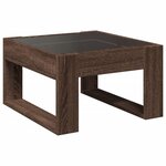 vidaXL Table basse avec LED infini chêne marron 50x53x30 cm