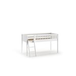 Lit Mi-Hauteur Scott Un Bureau  Commode 4 Tiroirs Blanc