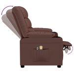 vidaXL Fauteuil de massage électrique Marron Similicuir