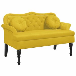 vidaXL Banc avec coussins jaune 120 5x65x75 cm velours