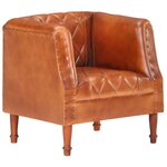 vidaXL Chaise cabriolet marron Cuir véritable de chèvre
