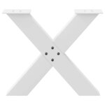 vidaXL Pieds de table basse en forme de X  2 pièces  blanc  50 x (42-43) cm  acier