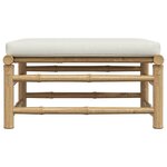 vidaXL Repose-pied de jardin avec coussin blanc crème Bambou