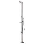 vidaXL Douche de jardin avec base gris 225 cm Acier inoxydable