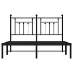 vidaXL Cadre de lit métal sans matelas avec tête de lit noir 150x200cm